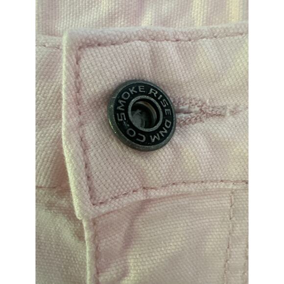 Smoke rise 12" SLIM disstressed rip and repaired twill shirts BRUSHED PINK Sz 38 - Picture 5 of 10